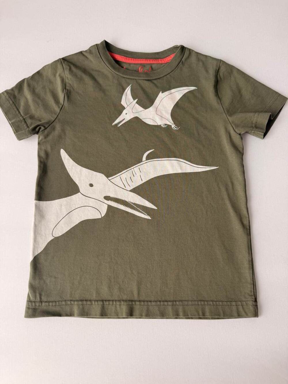 Mini Boden Olive Pterodactyl Graphic Tee Size 4-5Y